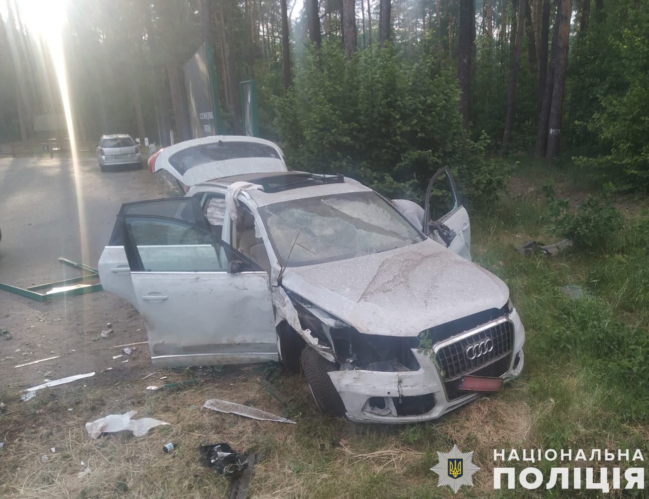 На Львівщині іномарка з'їхала в кювет: четверо постраждалих, водійку затримали